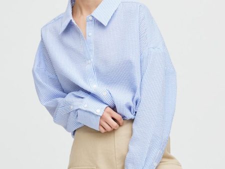 A-View - Sonja Shirt - 112 Blue White Stribe Online Sale