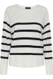 Pieces - Pcsia Ls Knit - 4394796 White Black Fashion