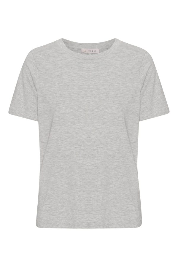 A-VIEW - Stabil Top S S - 055 Light Grey Melange Online