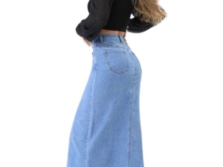 A-bee - Josefine Long Denim Skirt - Jeans on Sale