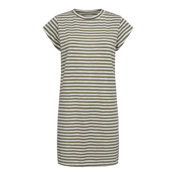 Liberte - Ulla-Stripe-Tshirt-Dress - Army White Stripe Online