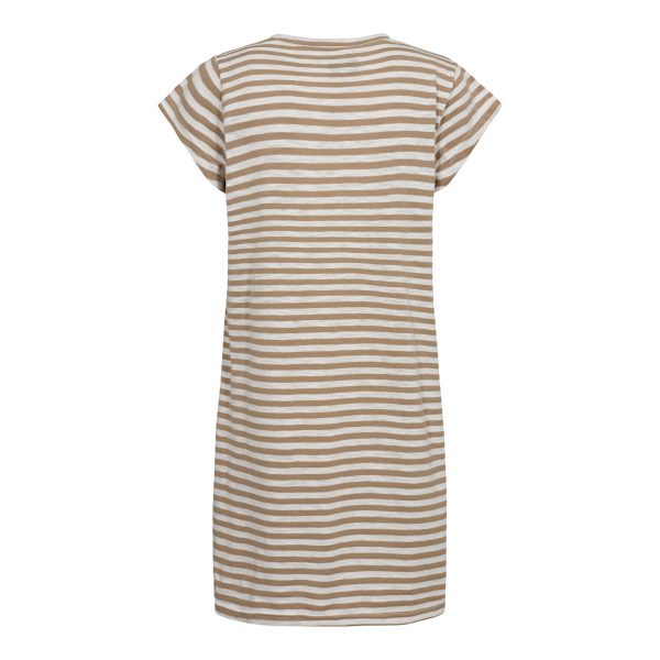 Liberte - Ulla-Stripe-Tshirt-Dress - Light Brown White Stripe Online