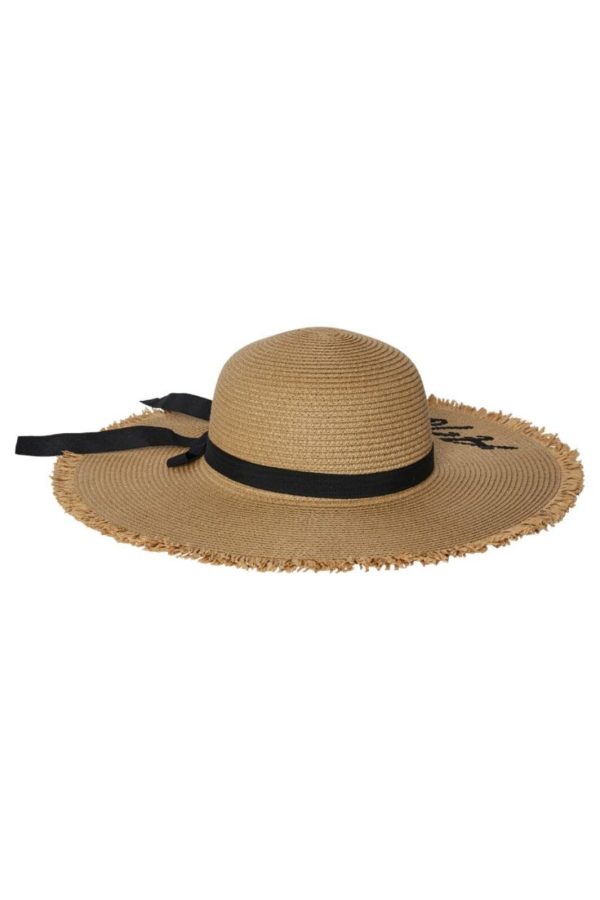 Pieces - Pcada M Bob Straw Hat Sww - 4422977 Nature Black Aloha on Sale