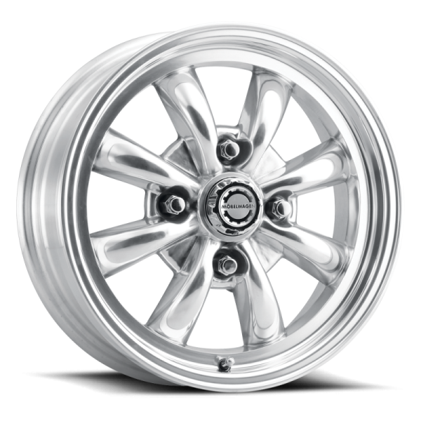 Mobelwagen MW-731P Blitz 15x5.5in   4x130 BP   20mm Offset   88.6mm Bore - Polished Wheel For Sale