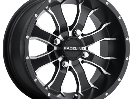 Raceline A77 Mamba 14x7in   4x115 BP   10mm Offset   80.3mm Bore - Black & Machined Wheel Cheap