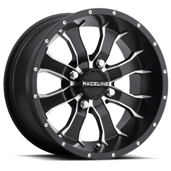 Raceline A77 Mamba 14x7in   4x115 BP   10mm Offset   80.3mm Bore - Black & Machined Wheel Cheap