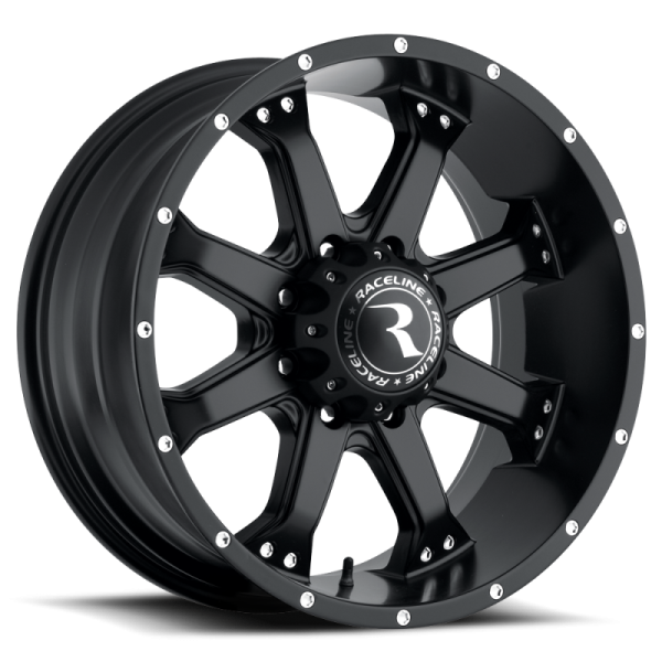 Raceline 991B Assault 17x9in   8x165.1 BP   18mm Offset   125.2mm Bore - Satin Black Wheel Online Sale