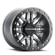 Raceline A91G Ryno 15x7in 4x137 BP 10mm Offset 110.18mm Bore - Gunmetal & Black Ring Beadlock Wheel For Cheap