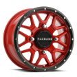 Raceline A94R Krank 15x7in   4x137 BP   10mm Offset   110.18mm Bore - Red & Black Lip Wheel Hot on Sale