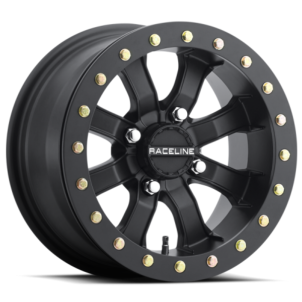 Raceline A71B Mamba 14x7in   4x156 BP   30mm Offset   132.5mm Bore - Satin Black Beadlock Wheel Fashion