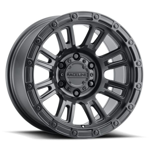 Raceline 956B Compass 17x8in   5x108 BP   30mm Offset   72.62mm Bore - Satin Black Wheel Cheap