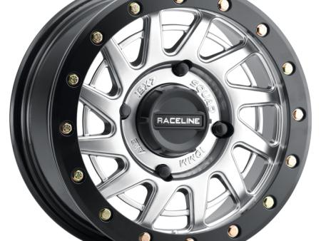 Raceline A12SB Squad 15x7in 4x137 BP 10mm Offset 110.18mm Bore - Silver & Black Ring Beadlock Wheel Online Sale