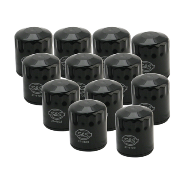 S&S Cycle 99-18 BT 2017+ M8 X-Wedge Black Oil Filter - 12 Pack Online now