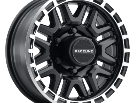 Raceline 953BM Krank 15x5in   5x114.3 BP   0mm Offset   3.19mm Bore - Black & Machined Wheel Fashion