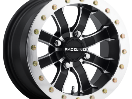 Raceline A71 Mamba 14x7in 4x156 BP 5mm Offset 132.5mm Bore - Black & Machined Ring Beadlock Wheel Discount