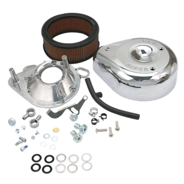 S&S Cycle 93-99 BT 91-03 Sportster Models Teardrop Air Cleaner Kit for S&S Super E G Carb Supply