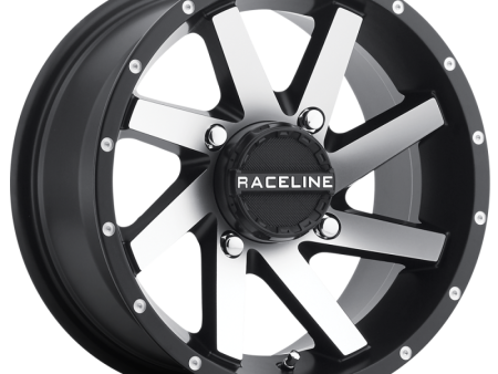 Raceline A82M Twist 14x7in   4x156 BP   5mm Offset   132.5mm Bore - Black & Machined Wheel For Discount