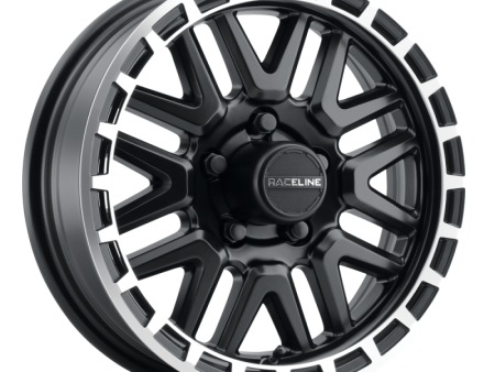 Raceline 953BM Krank 14x6in   5x114.3 BP   0mm Offset   3.19mm Bore - Black & Machined Wheel Cheap