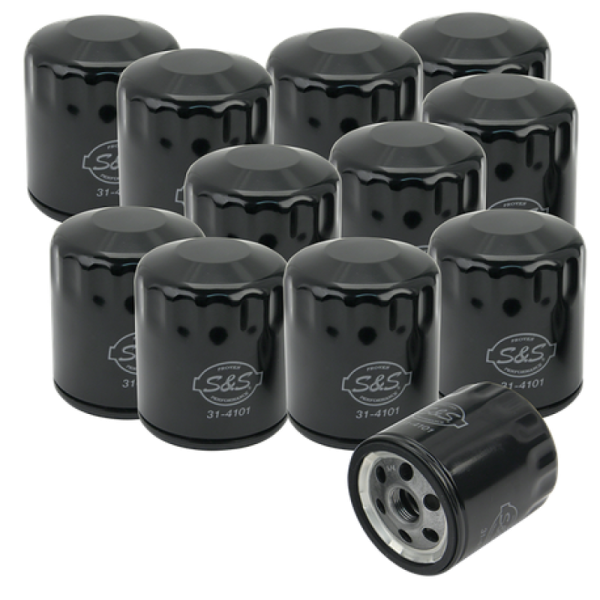 S&S Cycle Sportster Evolution Models Black Oil Filters - 12 Pack Cheap