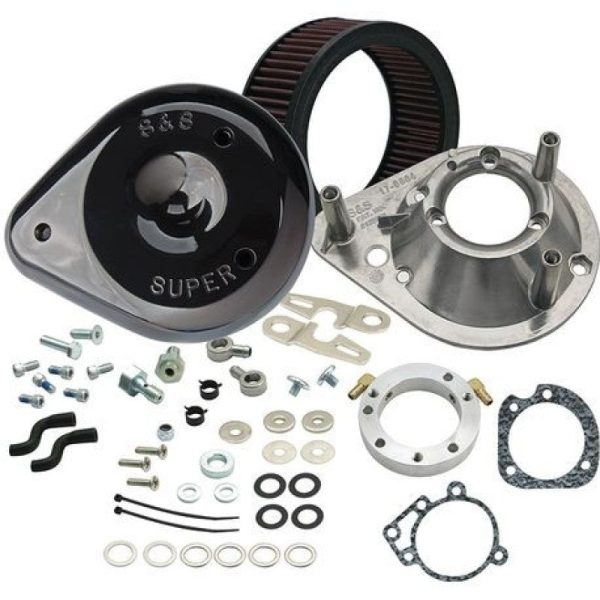 S&S Cycle 93-06 Carbureted BT 07-10 Softail CVO Models Teardrop Air Cleaner Kit - Gloss Black on Sale