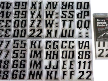 Hardline Snowmobile Lettering Registration Kit 2 in. - 500 Black Silver Supply